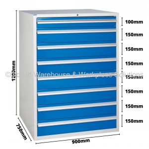 Euroslide Storage Cabinet 8 Drawer 1200mm